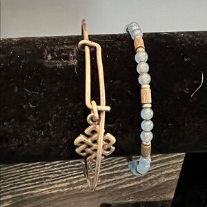 Alex and Ani silver and Blue Beaded Bracelets